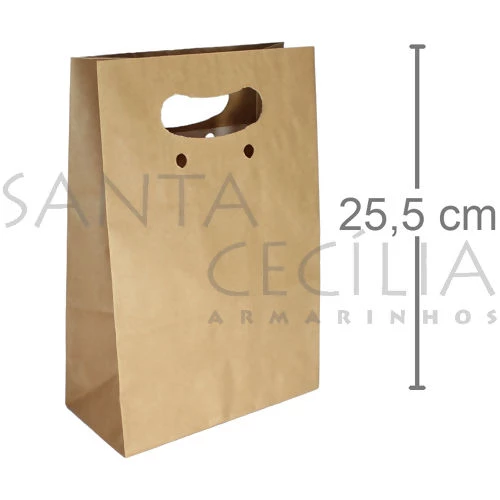SACO DE PAPEL BOCA DE PALHAÇO 20cm Papel 120g COR Craft com gravação 