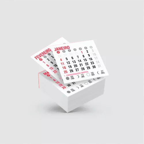 calendário ímã de geladeira 5x5