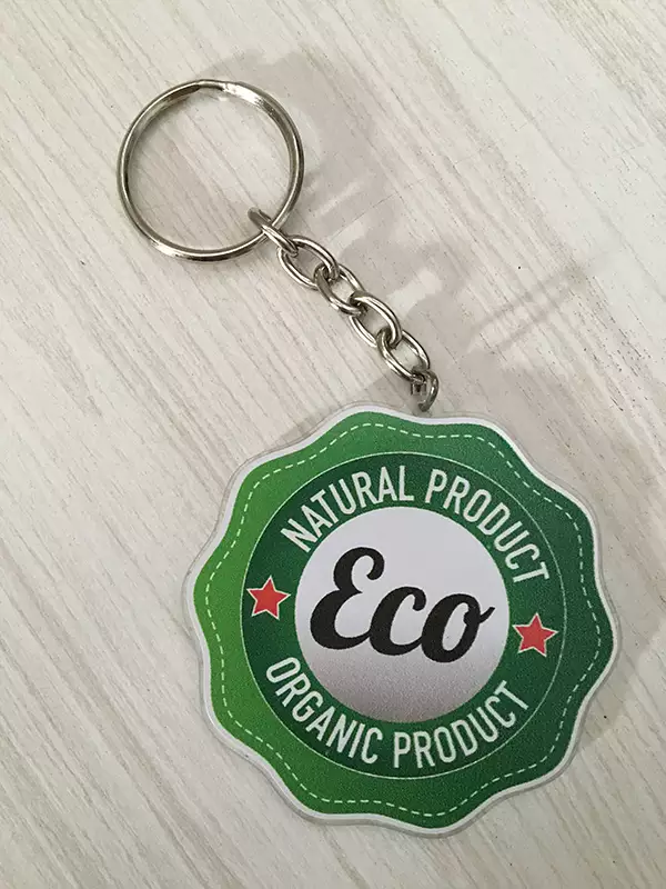 Chaveiro acrílico adesivado