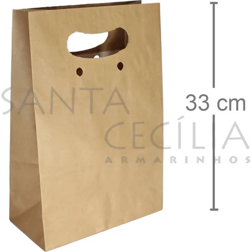 SACO DE PAPEL BOCA DE PALHAÇO 30cm Papel 120g COR Craft com gravação 