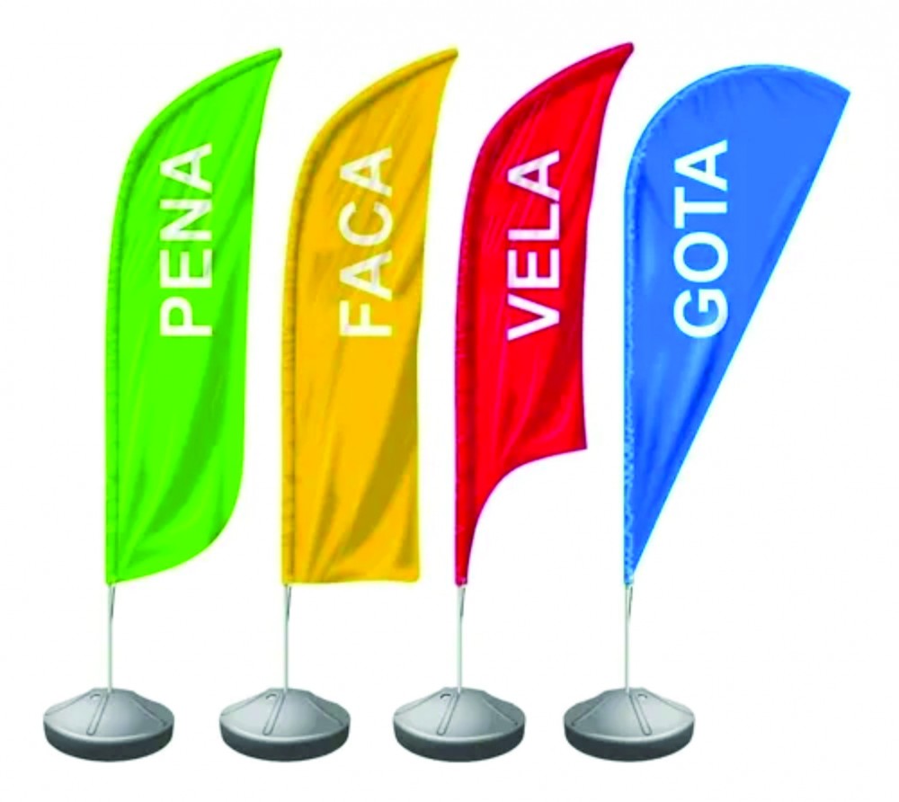 Wind banner - Kit Completo - Impressão Frente e Verso